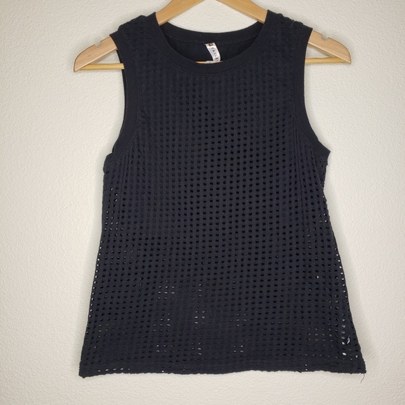 Fabletics Tops - Fabletics Black Mesh Tank Top